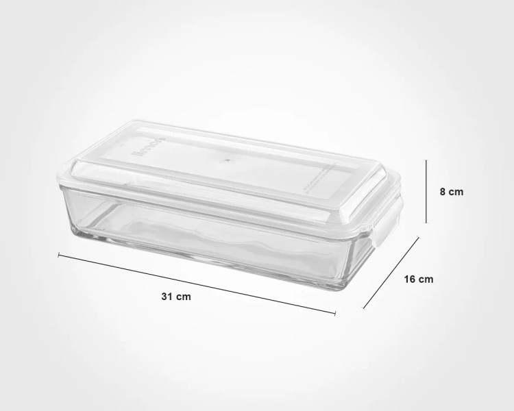ظرف شیشه ای مستطیل 1.4 لیتر لیمون کد 2050