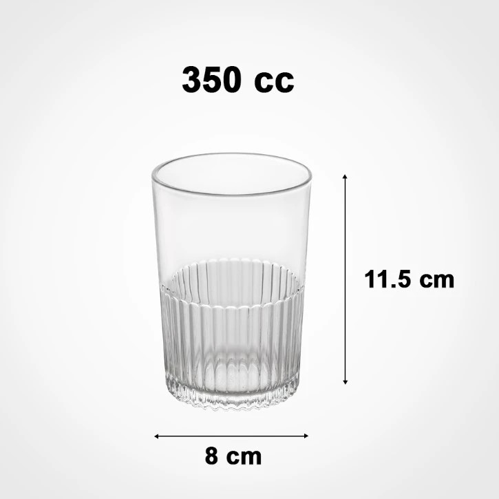 لیوان لیمون مدل شیاردار شیشه ای مجموعه 6 عددی کد 2216
