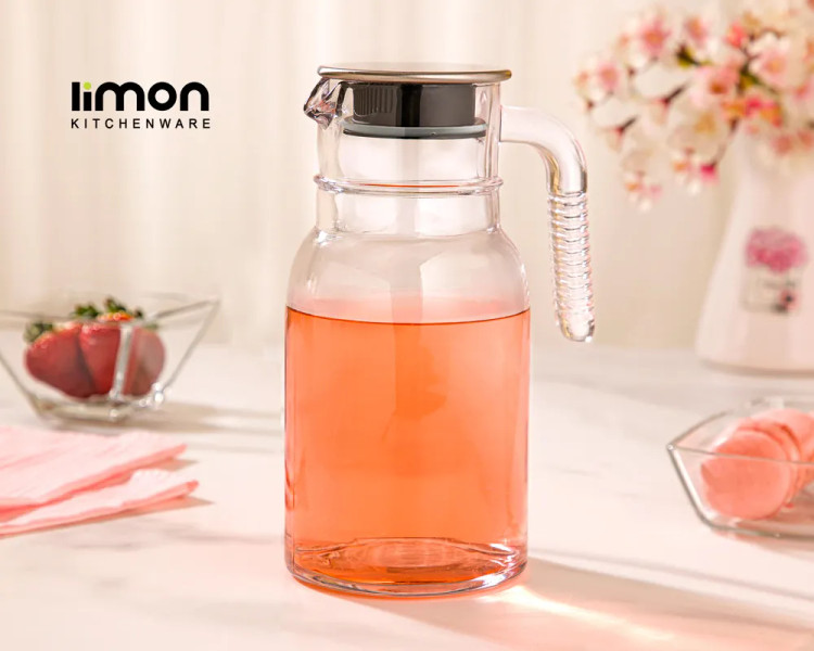 پارچ لیمون مدل شیشه ای درب استیل کد H2349