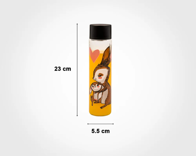 بطری آب شیشه ای فانتزی لیمون