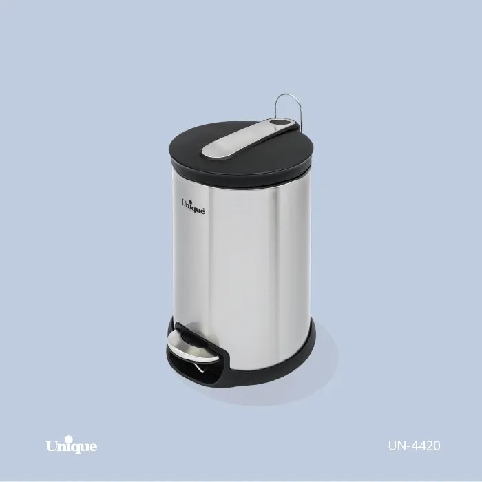 سطل زباله پدالی یونیک مدل استیل (ظرفیت ۱۲ لیتر) کد UN-4420