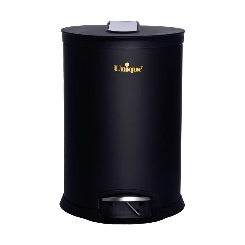سطل زباله پدالی یونیک ۱۲ لیتر مدل UN-4220 مشکی مات (آرام‌بند)
