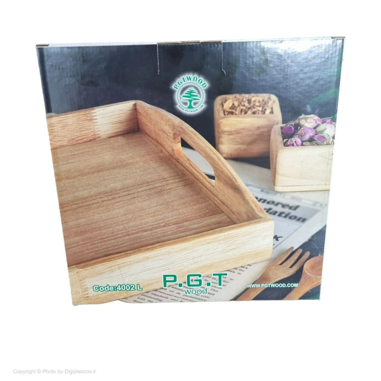 سینی چوبی دستهدار PGT مدل مربع