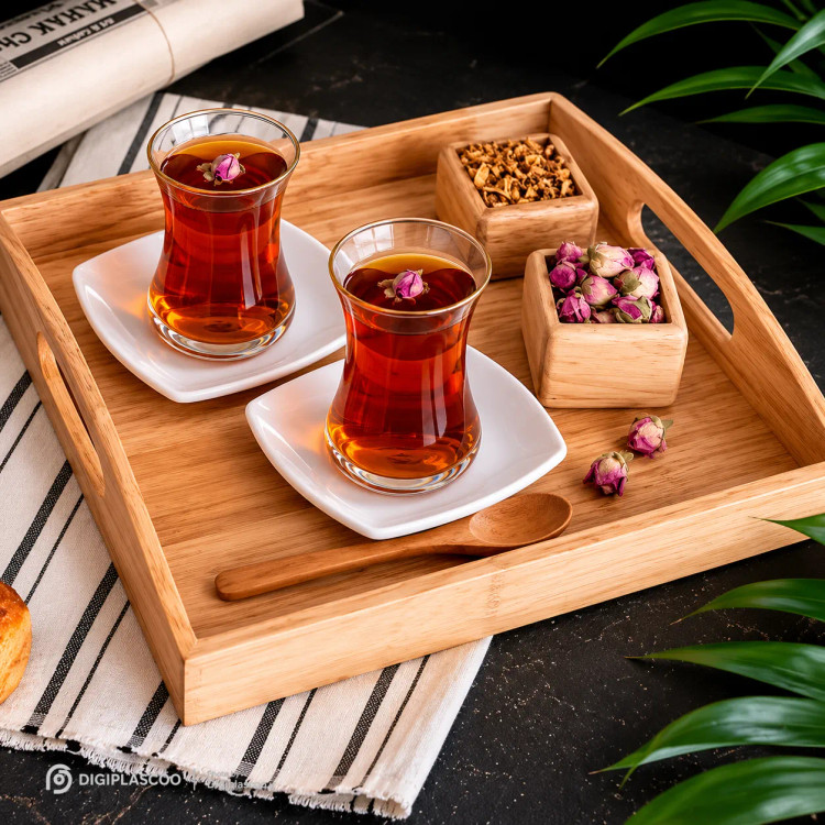 سینی چوبی دستهدار PGT مدل مربع