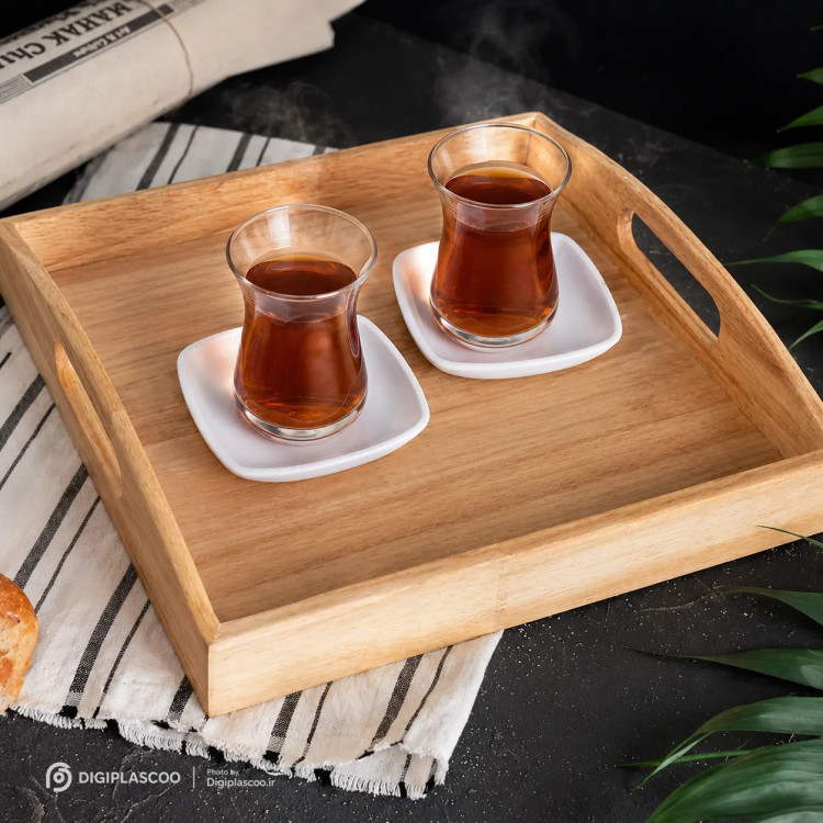 سینی چوبی دستهدار PGT مدل مربع