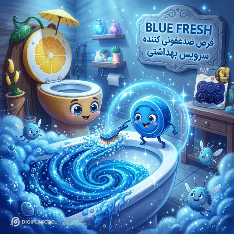 قرص ضدعفونی کننده توالت فرنگی مدل blue fresh بسته 6 عددی