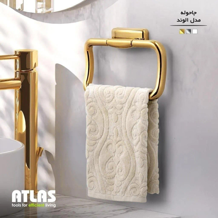 آویز-حوله-لوکس-اطلس-مدل-الوند-رنگ-طلایی