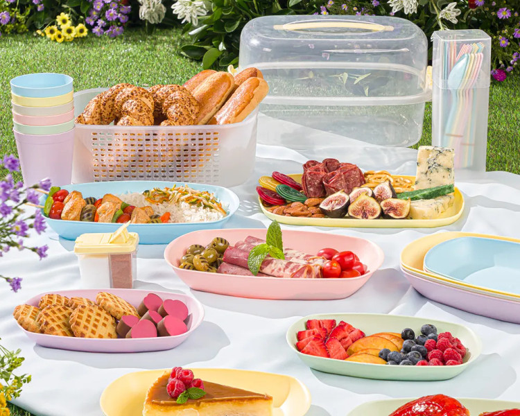سبد پیک نیک 42 پارچه لیمون مدل پاستیلی کد 2438