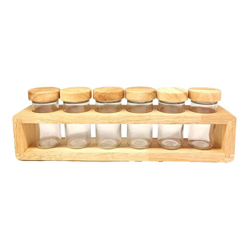 خرید ست جا ادویه 6 پارچه لیمون مدل چوبی کد TP2306