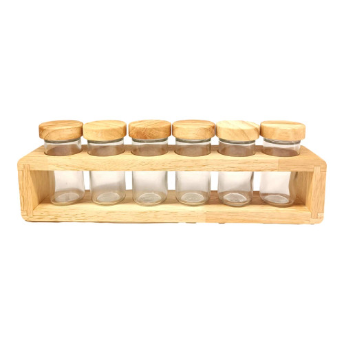 خرید ست جا ادویه 6 پارچه لیمون مدل چوبی کد TP2306