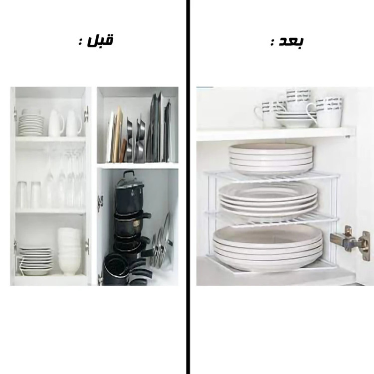 شلف فلزی گوشه کابینت متال هوم برای چیدمان بشقاب