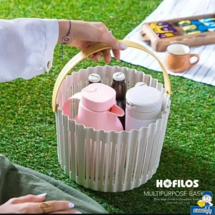 سبد الیکا گرد هوفیلوس برای آبکشی و حمل میوه و وسایل پیکنیک