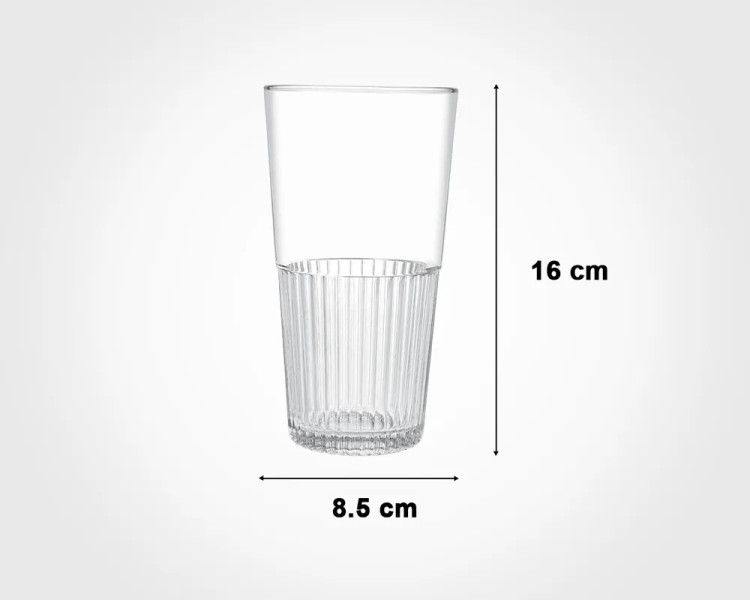 مقایسه ابعاد و گنجایش لیوان ۵۰۰ سیسی شیشهای لیمون