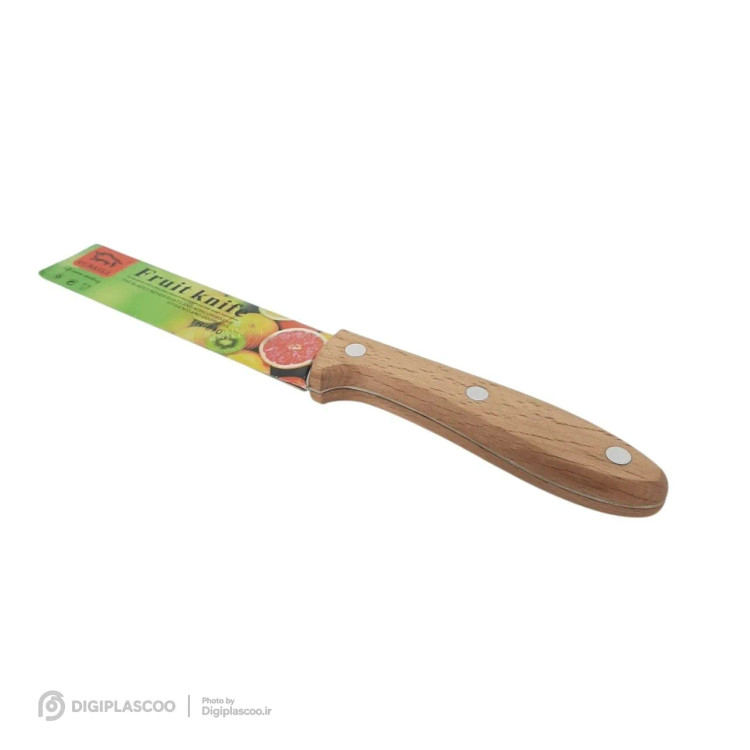 چاقوی آشپزخانه و میوهخوری دسته چوبی همراه با غلاف کاغذی شرکتی Fruit Knife
