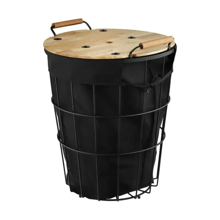 سبد رخت چرک یونیک فلزی درب چوبی (مدل UN-2921 و UN-2922)