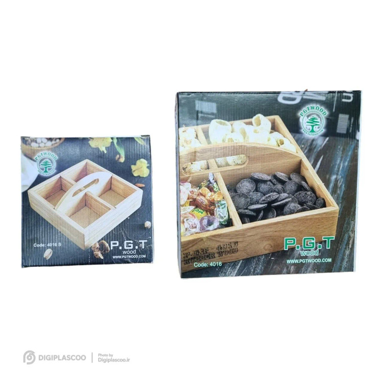 اردوخوری چوبی پی جی تی PGT مدل چهارخانه دستهدار