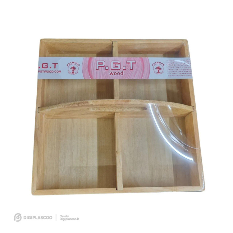 اردوخوری چوبی پی جی تی PGT مدل چهارخانه دستهدار