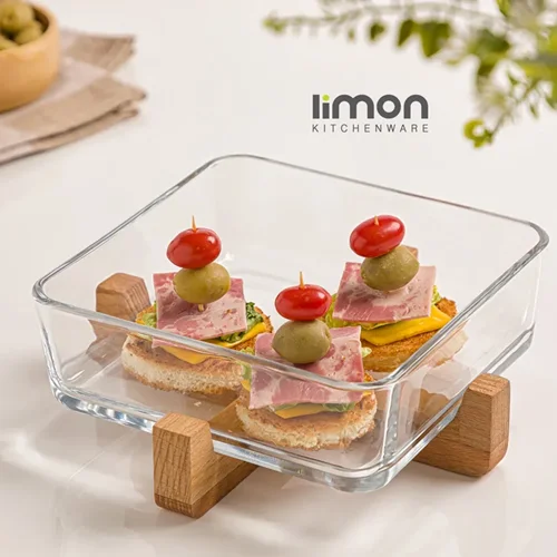 ظرف سرو لیمون مدل پایه چوبی کد 216359